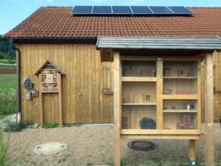 Insekten-Nisthilfen am Lehrbienenstand